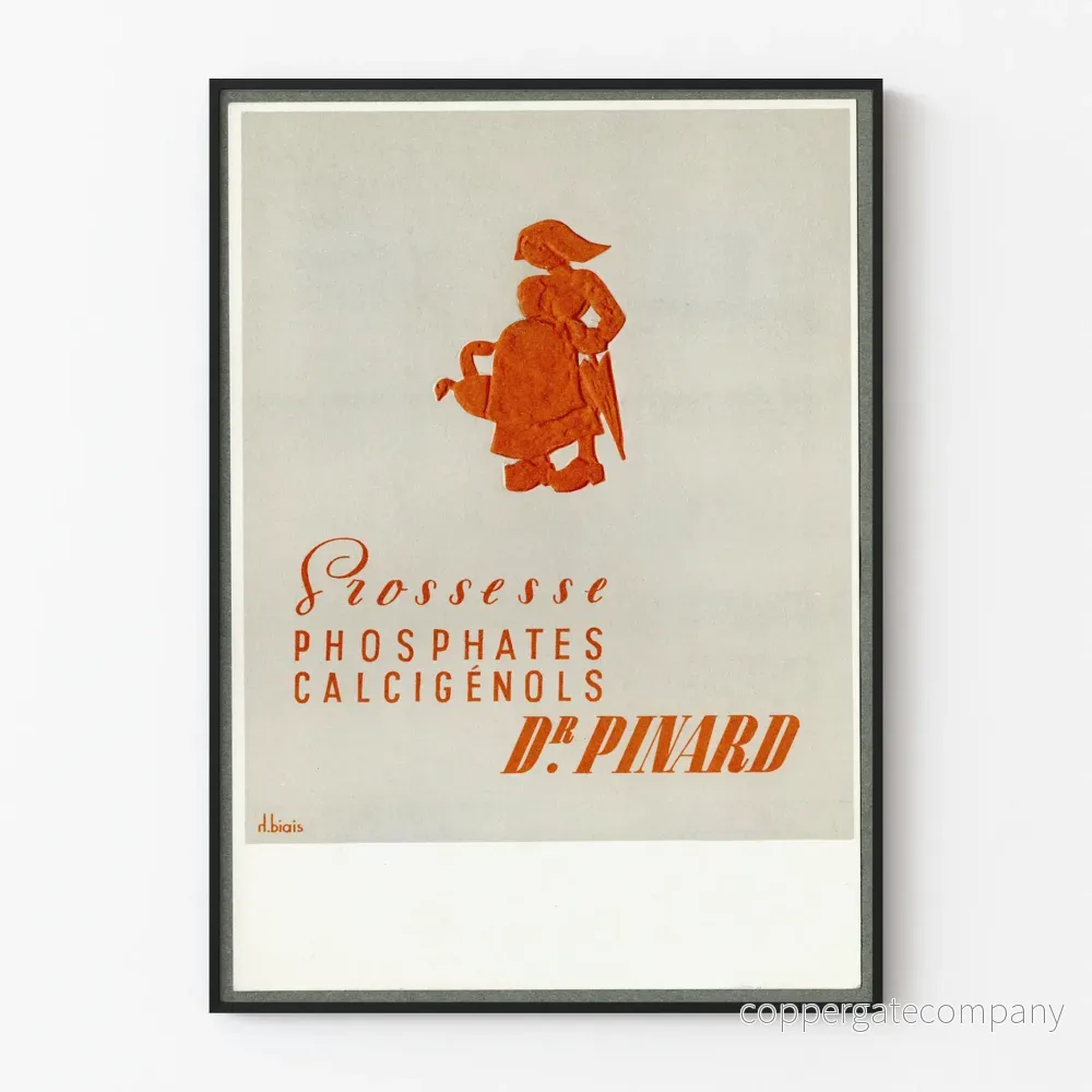 Vintageposter graviditet fosfater calcigeneroler Dr Pinard