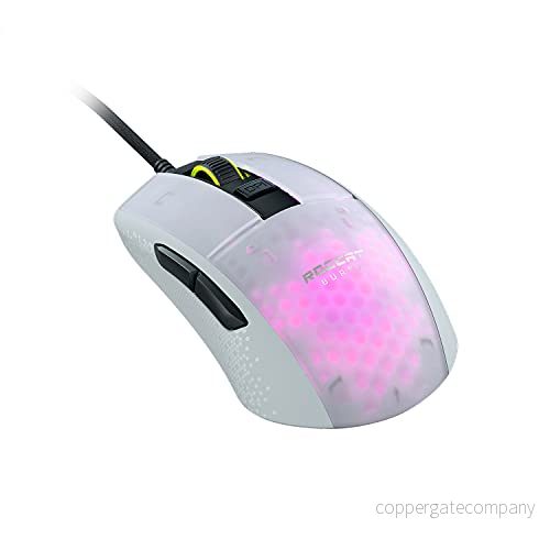 Roccat Burst Pro Extremt lätt Optical spelmus (hög precision, optisk Owl-Eye sensor (100 till 16 000 Dpi), RGB AIMO LED-belysning, 68 g lätt, designad i Tyskland), vit 731855507467