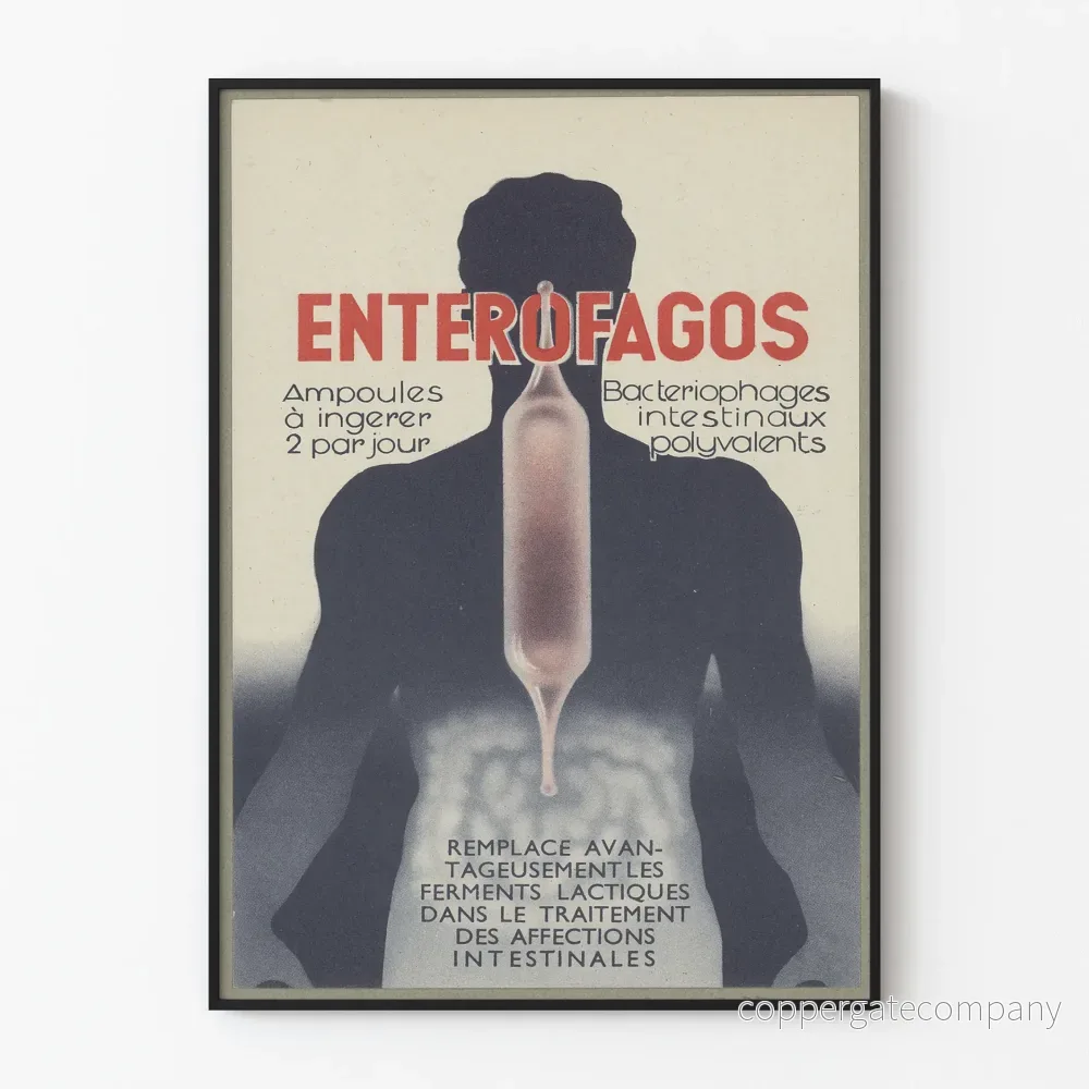 Vintageposter Enterofagos - Medicinsk väggdekoration