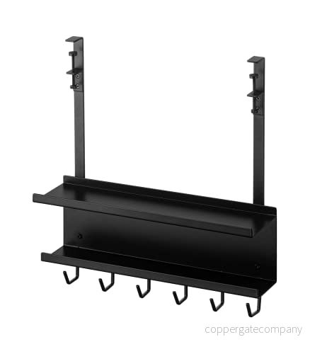YAMAZAKI 5462 SMART Underbordskabel och routerorganisatör, svart, stål, minimalistisk, 40 x 11,5 43 cm 4903208054621