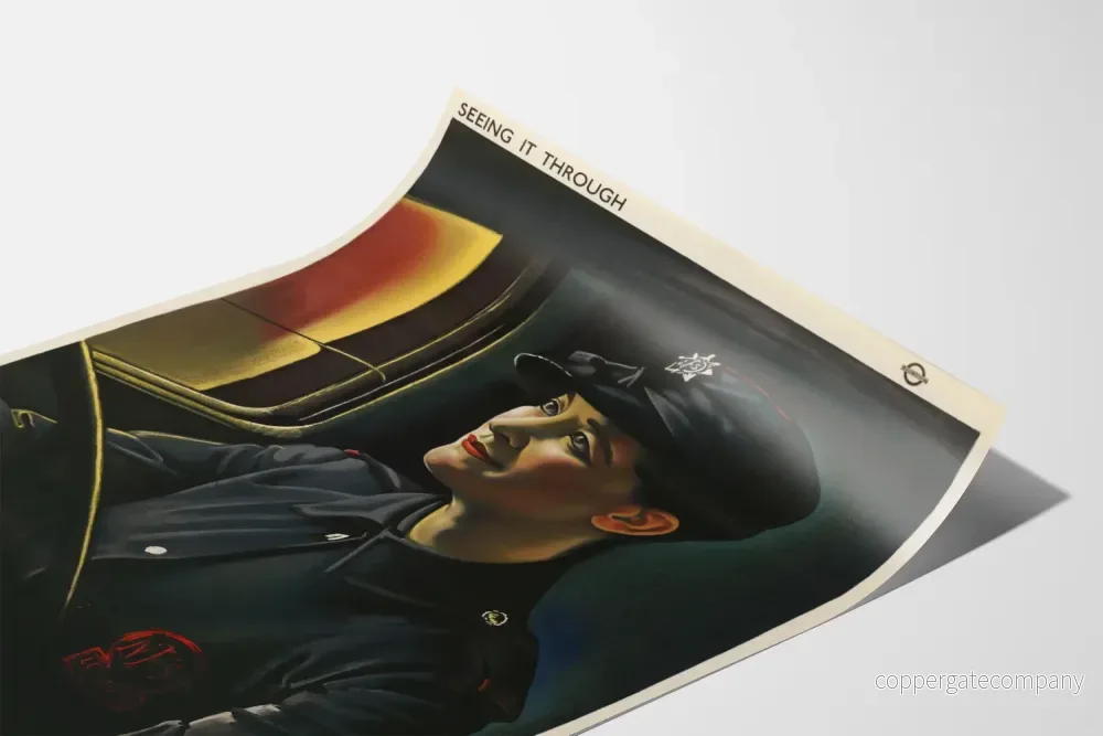 Vintage militärposter "Seeing It Through" kvinna vid ratten - Bild 3