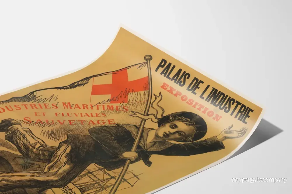 Vintageposter av Palais de l'Industrie - Utställning för Maritim och Fluvial Industri 1888 - Bild 3