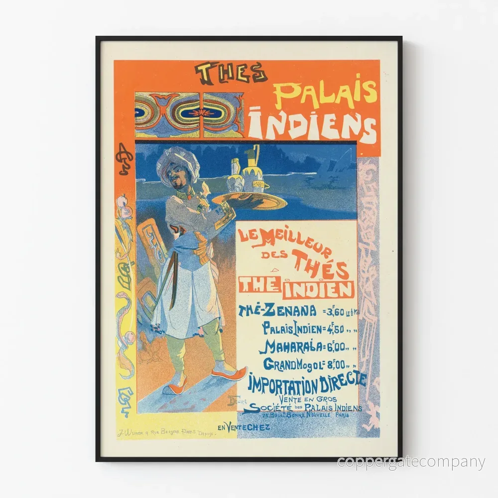 Vintageposter för teer Palais Indiens väggdekoration