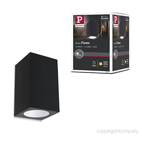 Paulmann Flame vägglampa 1 lampa 10,3 cm antracit 4000870943274