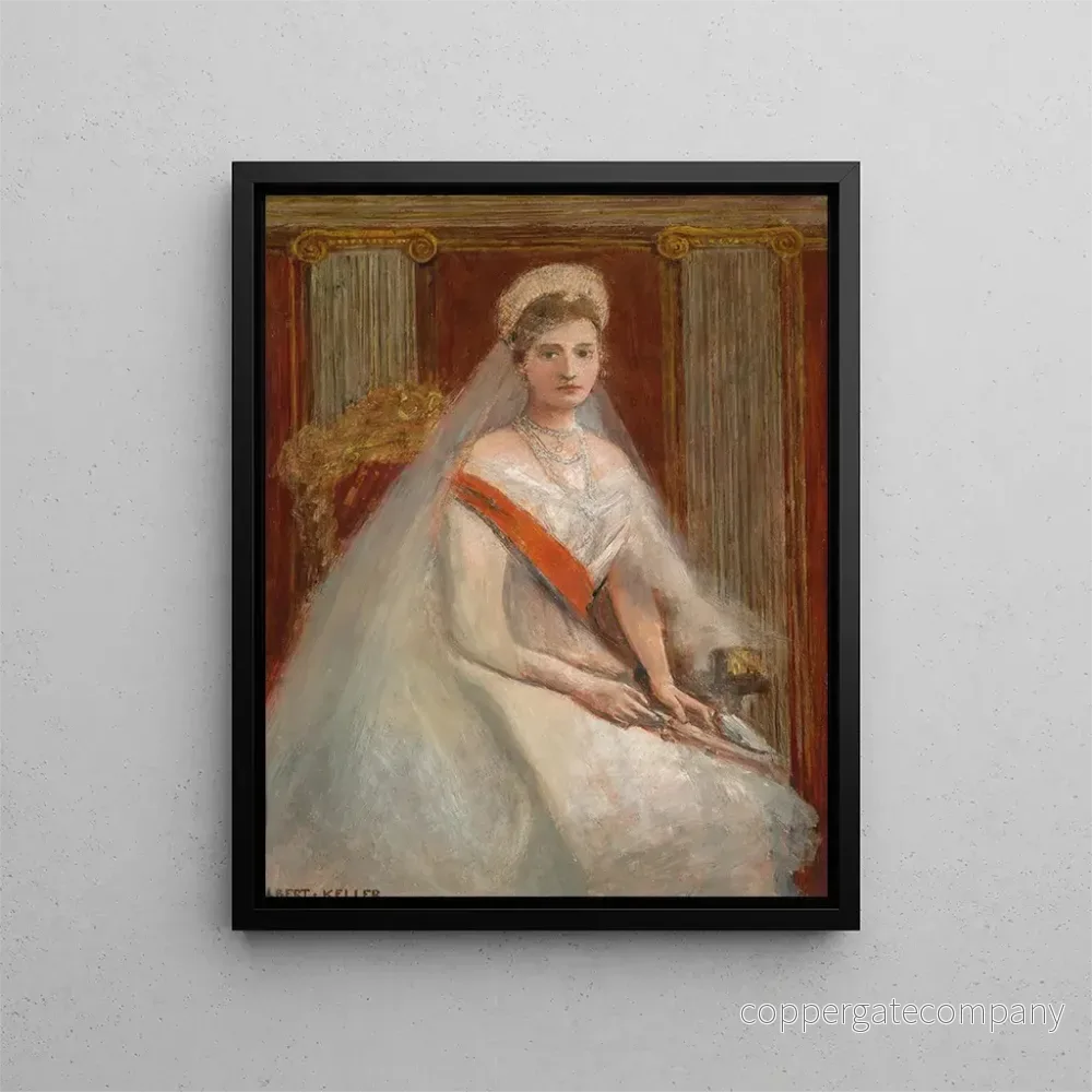 Målning av porträtt av tsarinnan Alexandra Fjodorovna - Albert von Keller | Konsttryck