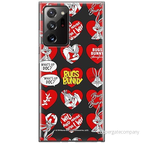 ERT GROUP mobiltelefonfodral för Samsung GALAXY NOTE 20 ULTRA originalt och officiellt licensierat Looney Tunes mönster Bugs 022 anpassad till formen på mobiltelefonen, gedeeltelijk transparant 5905795086817