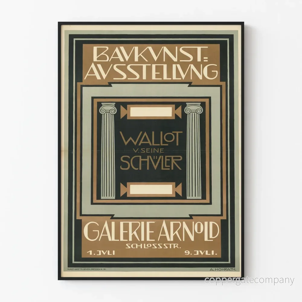Dekorativ poster Baukunst Ausstellung Wallot och hans elever