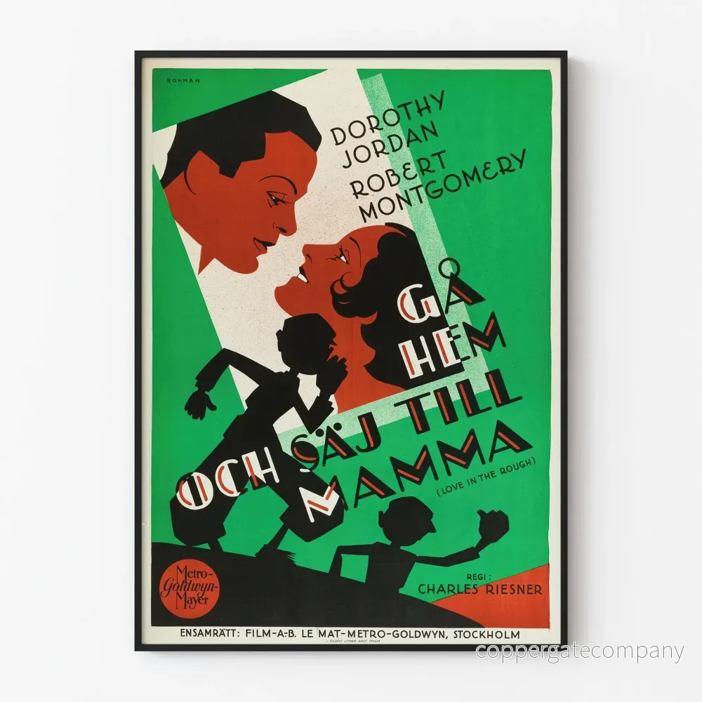 Vintageposter Love in the Rough - Retro väggdekoration