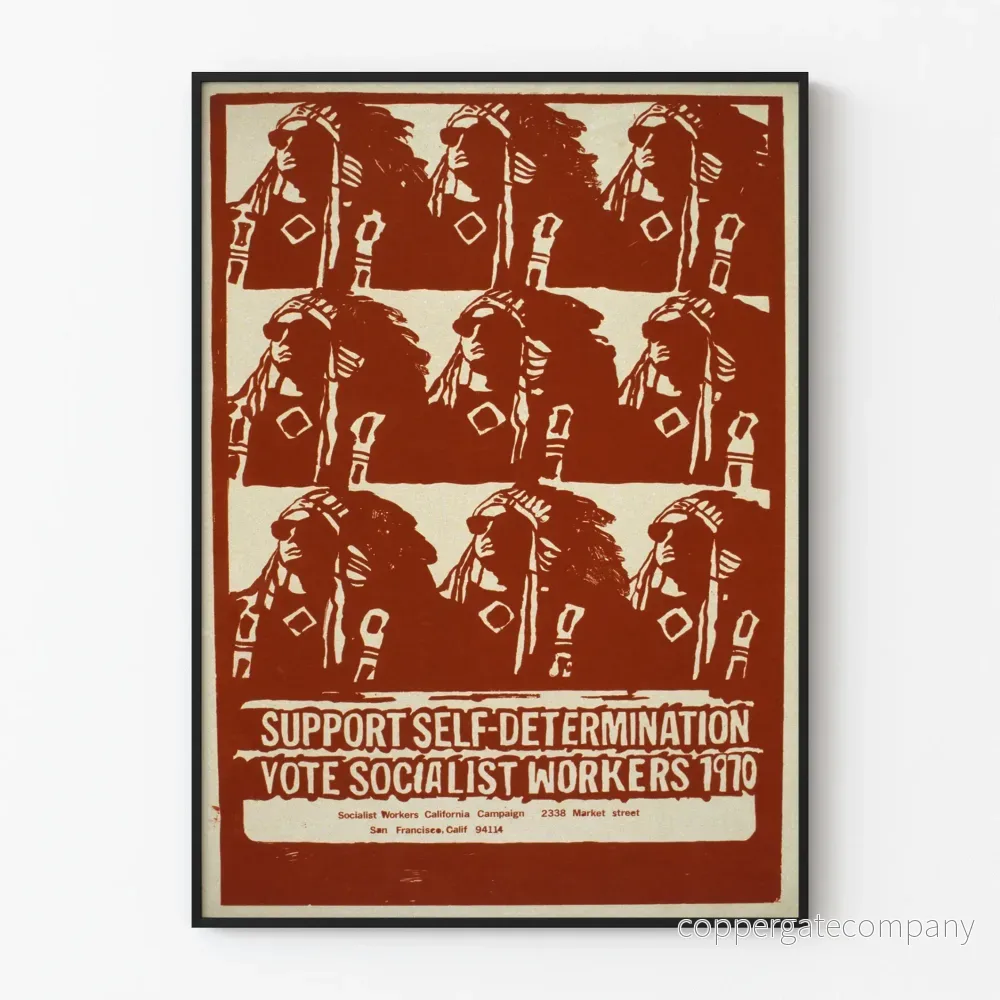 Affisch för stöd för självbestämmande och rösta Socialist Workers 1970 Affisch för stöd för självbestämmande och rösta Socialist Workers 1970