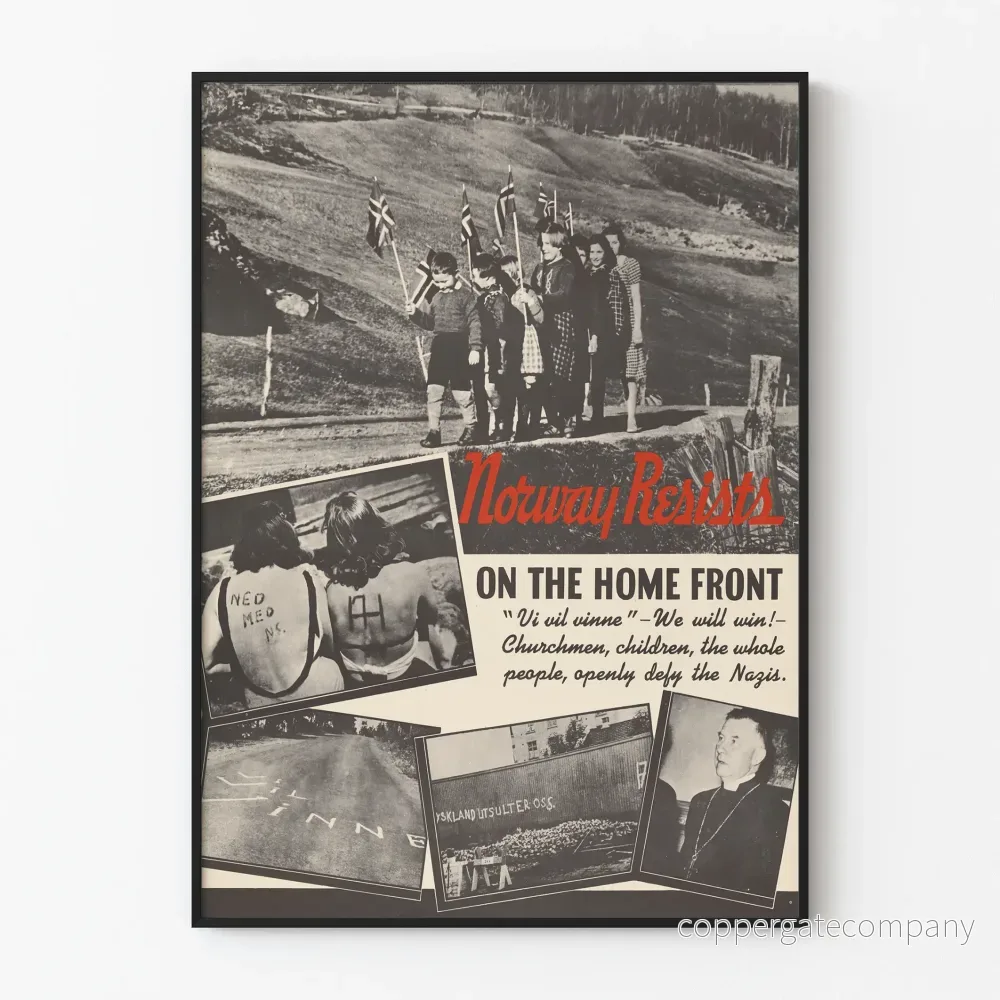 Vintageposter « Norge Motstår på Hemmaplan » - Motstånd och hopp i Norge