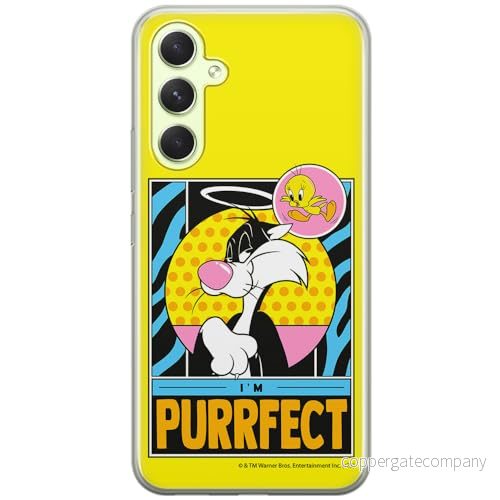 ERT GROUP mobiltelefonfodral för Samsung A54 5G originalt och officiellt licensierat Looney Tunes mönster Sylvester & Tweety 006, fodral tillverkad av TPU plast 5905795125516