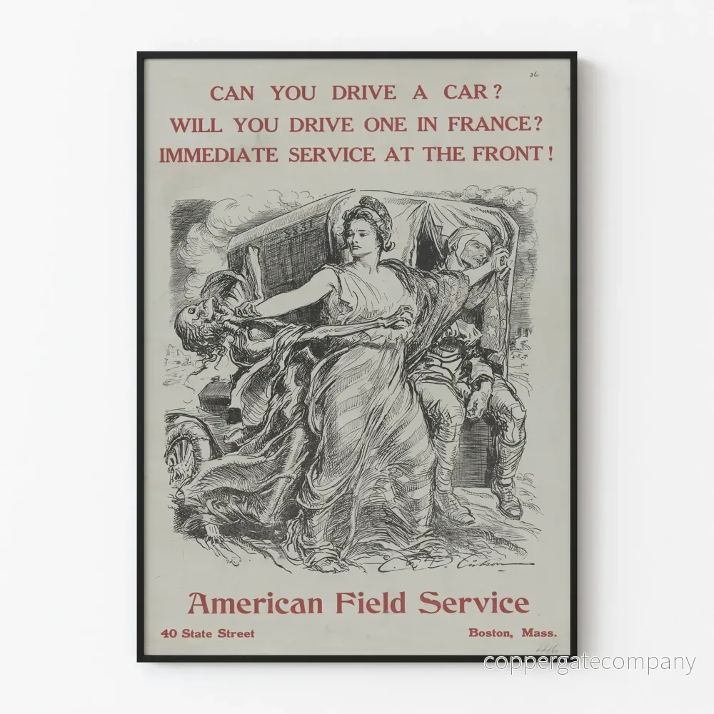 Vintage American Field Service - Historisk väggdekoration poster
