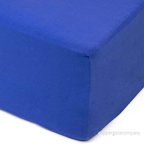 Amago Spännlakan, Sidhöjd på 50 cm, 100 % Bomull, 180 x 200 cm Blå 4021626389740