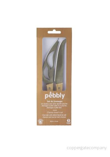 Pebbly NBA201 set för ostkniv, bambu, rostfritt stål, naturlig 3760132815428