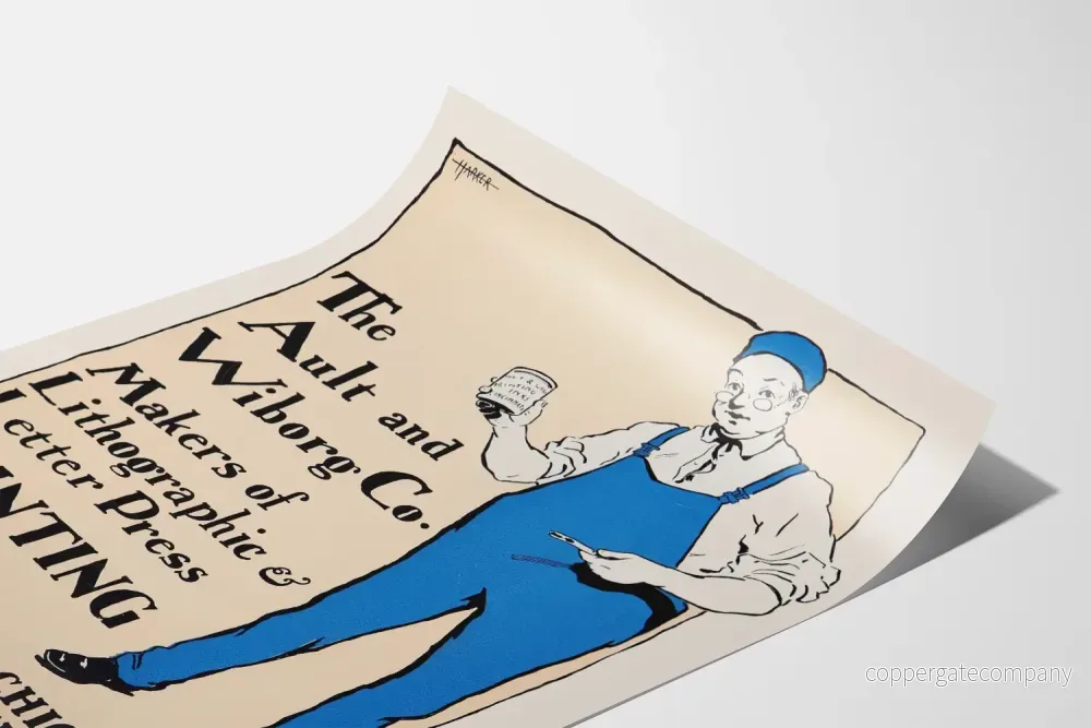 Vintage reklamposter för Ault och Wiborg för tryckfärger - Bild 3