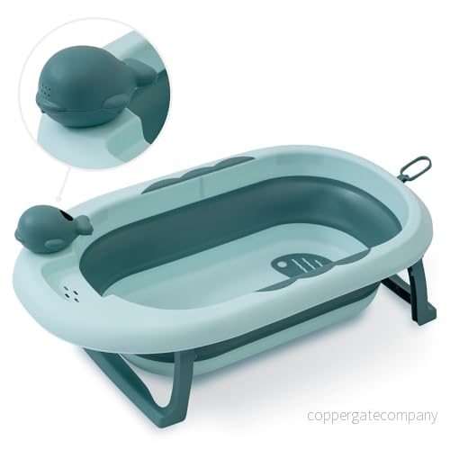 Fällbart babybadkar med temperatursensor i grönt 8435690614176