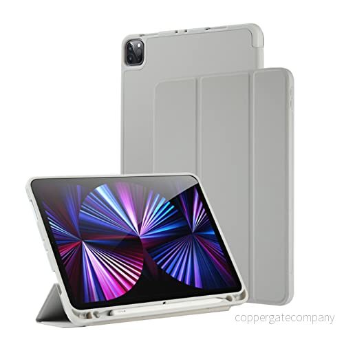 Amazon varumärke yeliot fodral kompatibelt med iPad Pro 11 tum 2021/2020/2018 premium PU läder mjuk TPU baksida folio skydd trifold stativ skyddsfodral pennhållare 793319859208