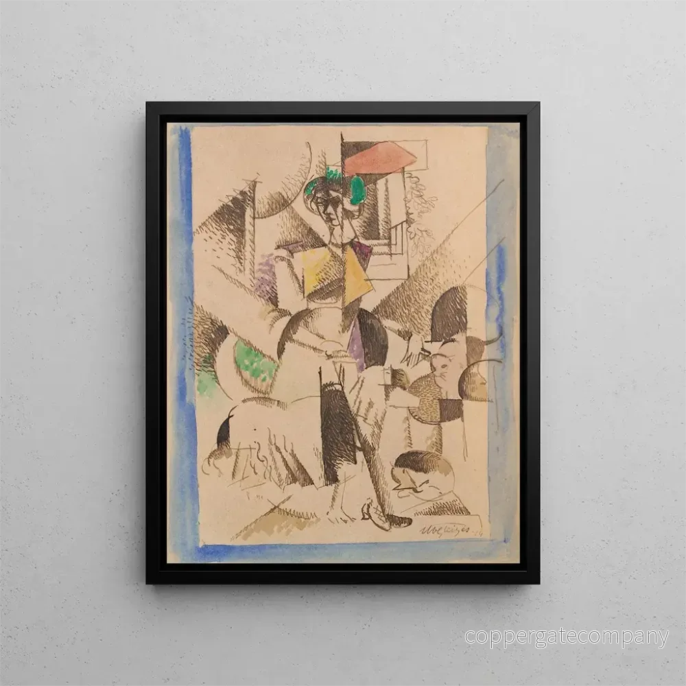 Målning La Dame aux bêtes Portrait de Madame Raymond Duchamp-Villon - Albert Gleizes | Konsttryck