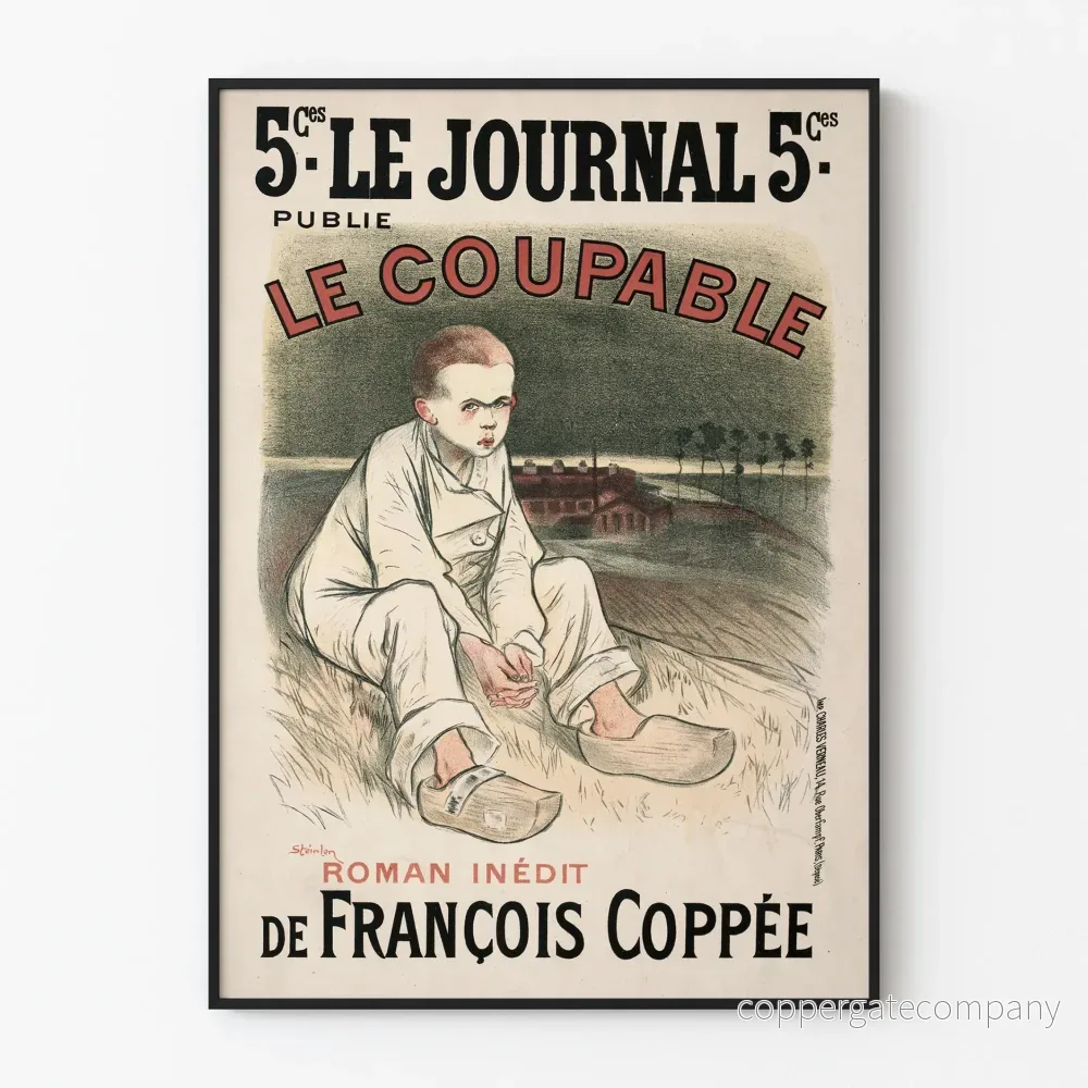 Vintageposter Le Coupable av Steinlen för Le Journal