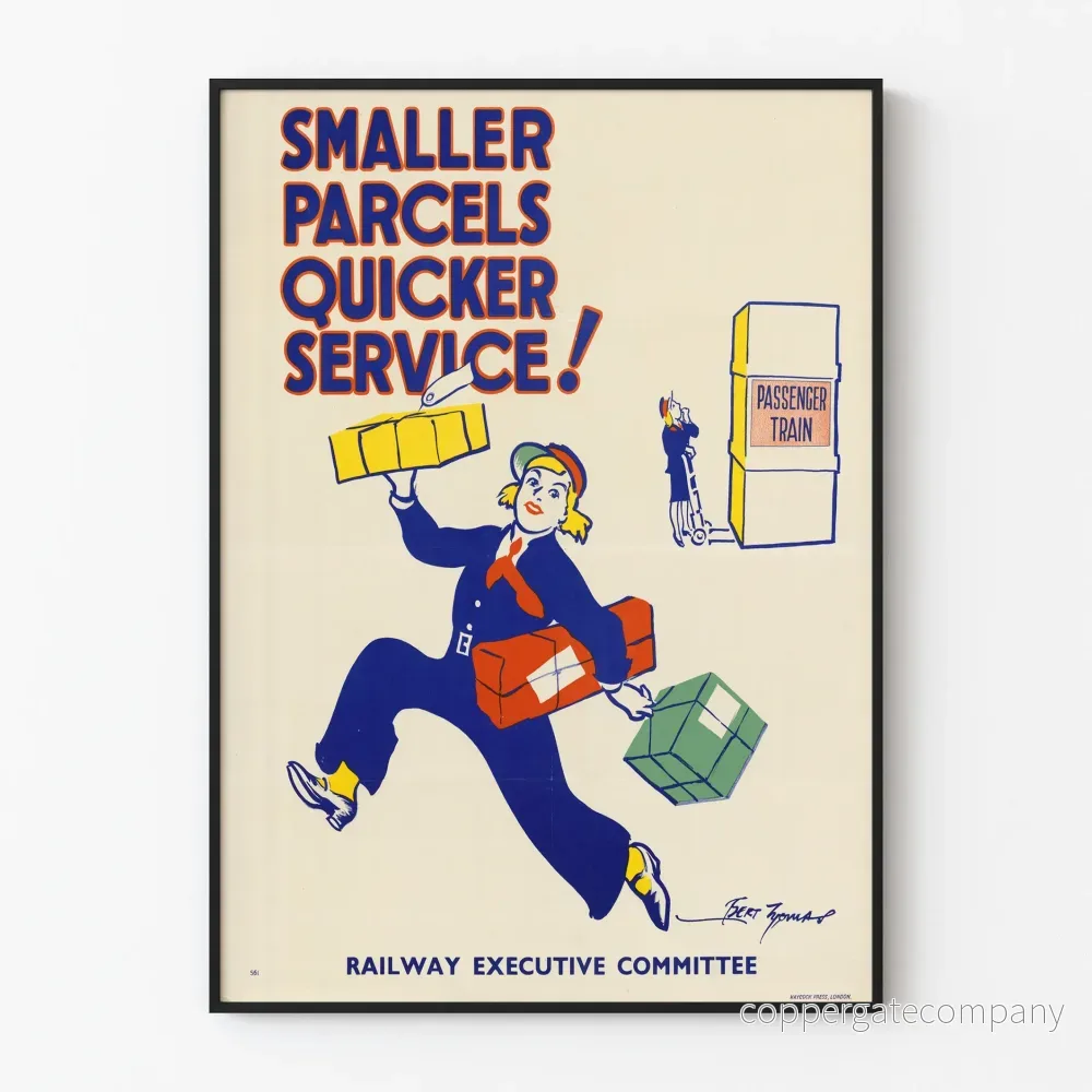 Vintageposter 'Smaller Parcels Quicker Service' - Retro väggdekoration Artem Legrand
