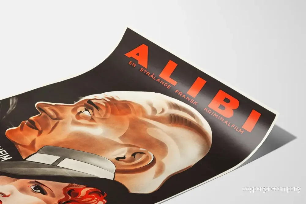 Vintage filmaffisch för fransk kriminalfilm Alibi - Bild 3