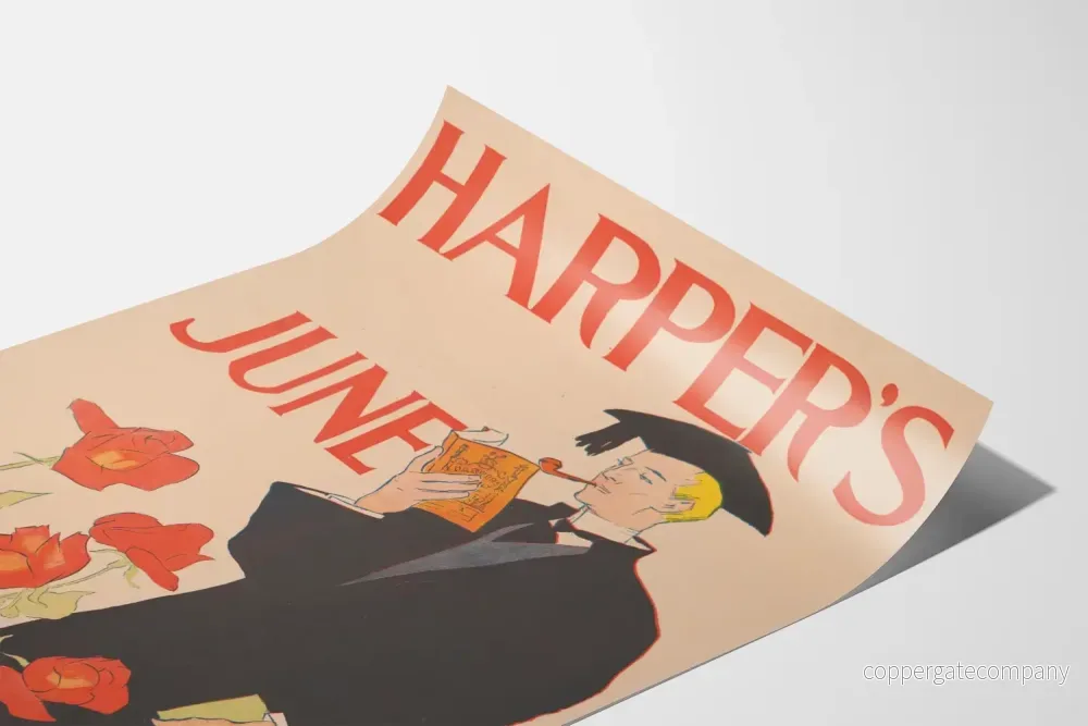 Vintageposter Harper's juni med student i toga och pipa - Bild 3