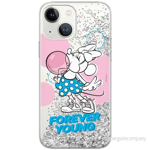 ERT GROUP mobiltelefonfodral för Apple Iphone 13 originalt och officiellt licensierat Disney mönster Minnie 055 Vit optimalt anpassad till formen på mobiltelefonen, med glitter overflow effekt 5904805327520