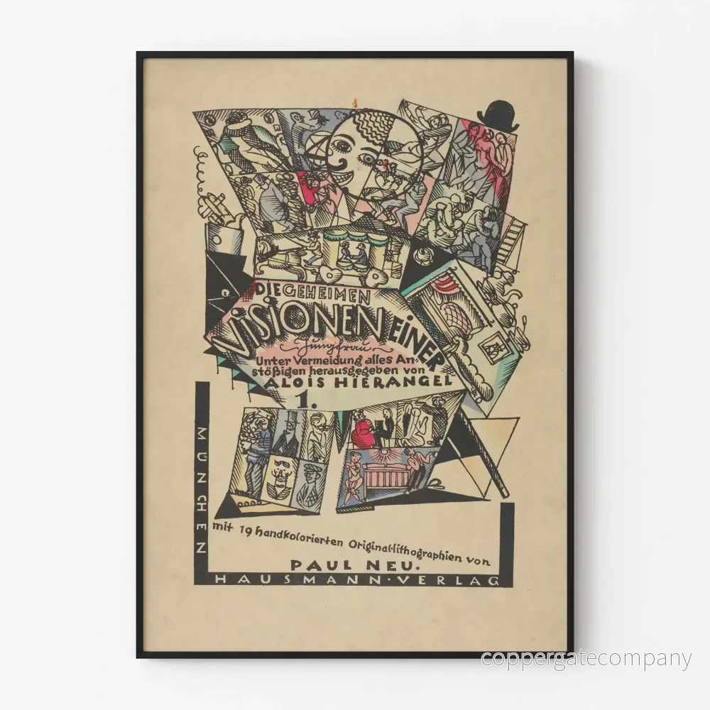 Vintage visionär grafisk poster med färgglada mönster