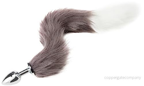 BeHorny Tail Butt Furry Fox analplugg, kattsvans, grå/vit 5051157047214