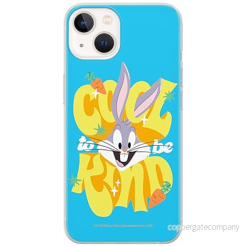 ERT GROUP mobiltelefonfodral för Iphone 13 originalt och officiellt licensierat Looney Tunes mönster Bugs 014 optimalt anpassad till formen på mobiltelefonen, fodral tillverkad av TPU plast 5905795076825