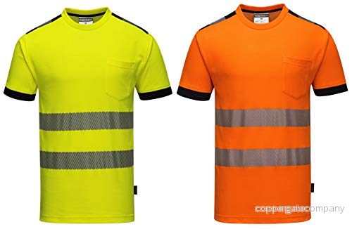 Portwest PW3 Hi-Vis T-shirt S/S, färg: orange svart, storlek: XL, T181OBRXL 5036108287895