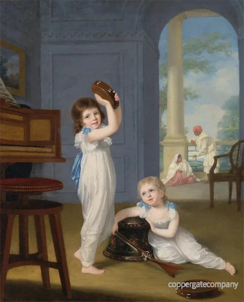 Målning Emily och George Mason - Arthur William Devis | Konsttryck - Bild 2