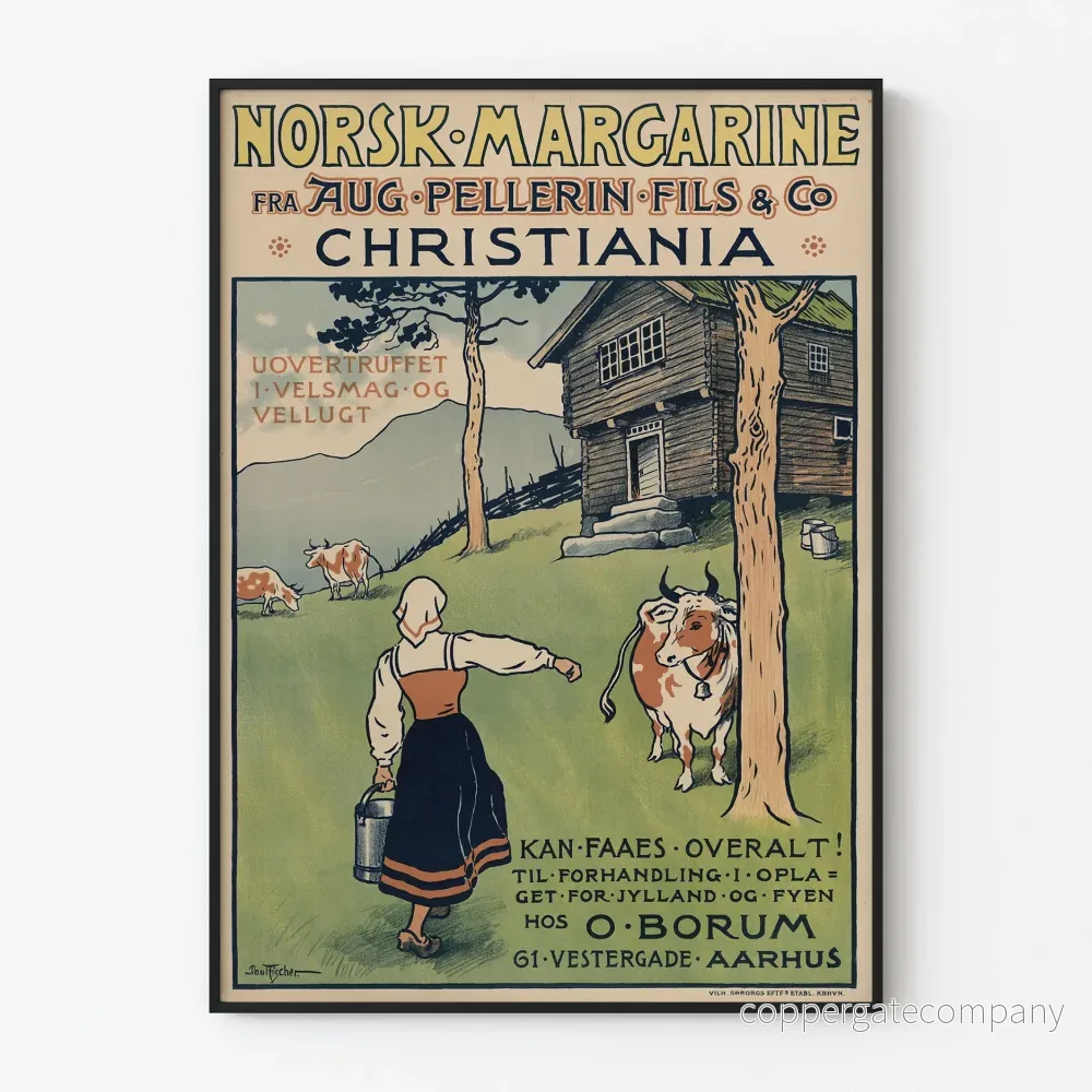 Vintage reklamposter för margarin Norsk Pellerin Fils