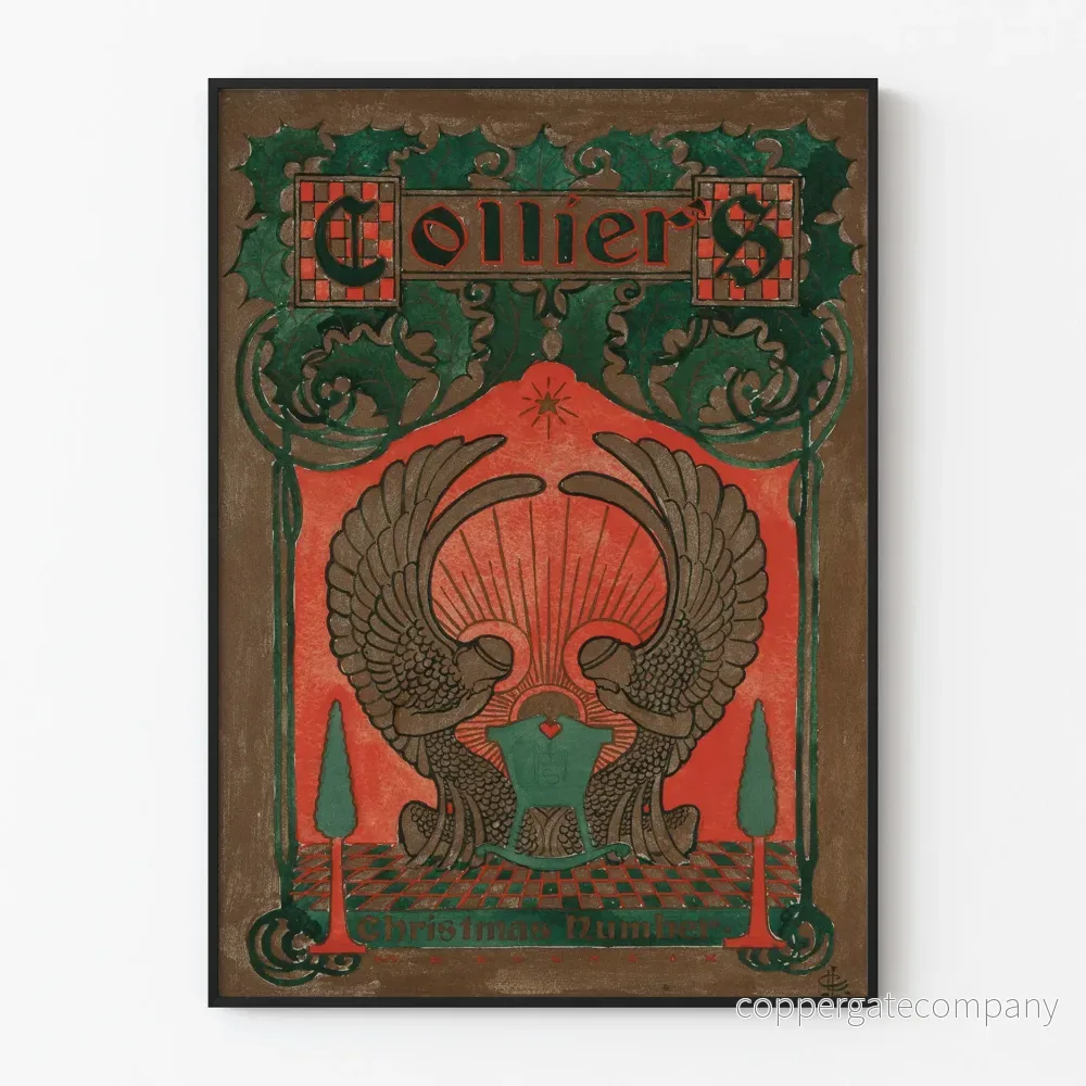 Dekorativ poster i Colliers Christmas Number-stil, vintage Dekorativ poster i Colliers Christmas Number-stil, vintage