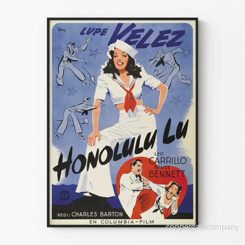 Vintageposter Honolulu Lu - Retro filmväggdekoration