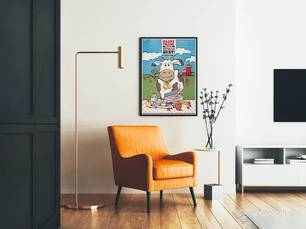 Vintageposter Dairy Pride Glassärsglass Leende Ko - Bild 2