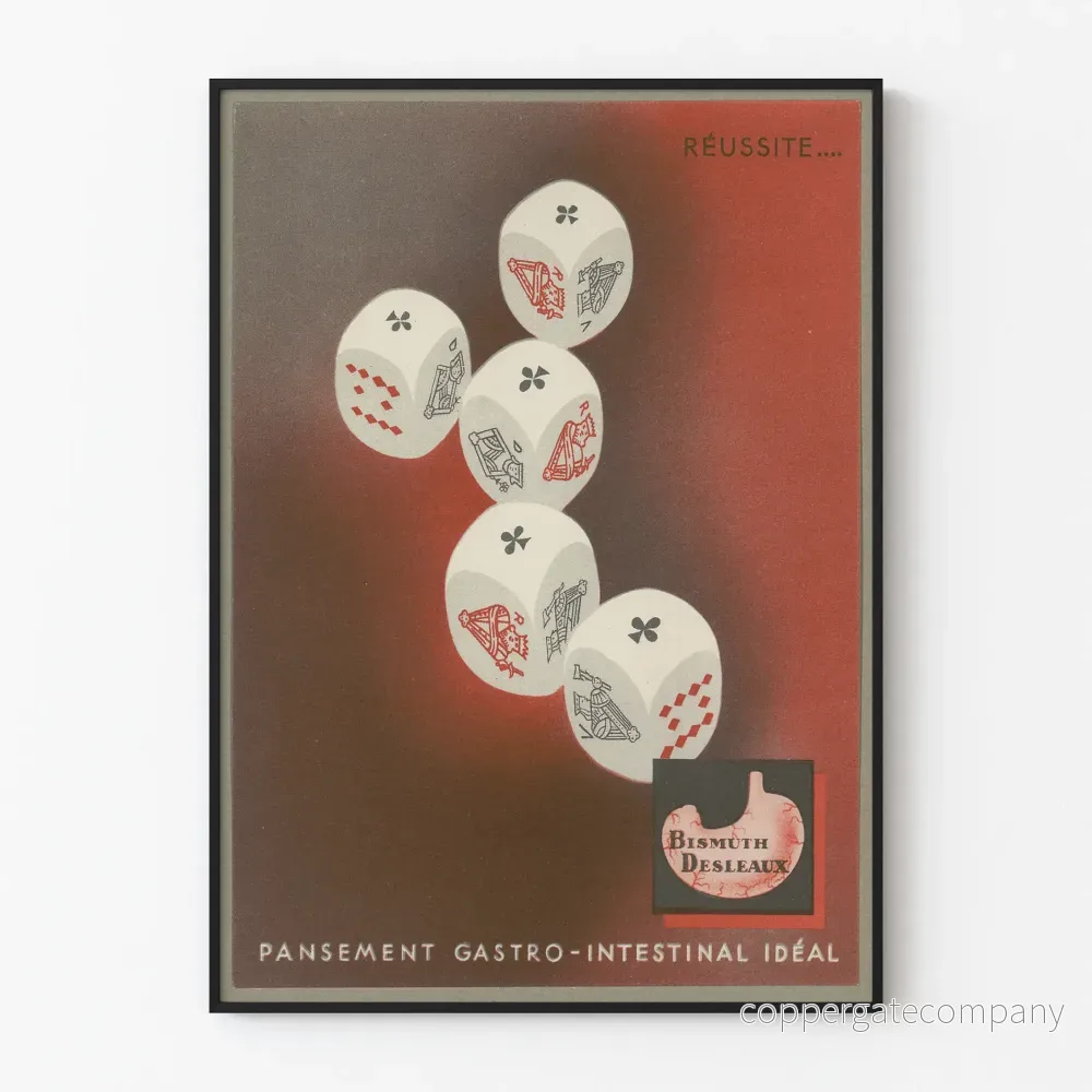Vintageposter Bismuth Desleaux mag-tarmbandage