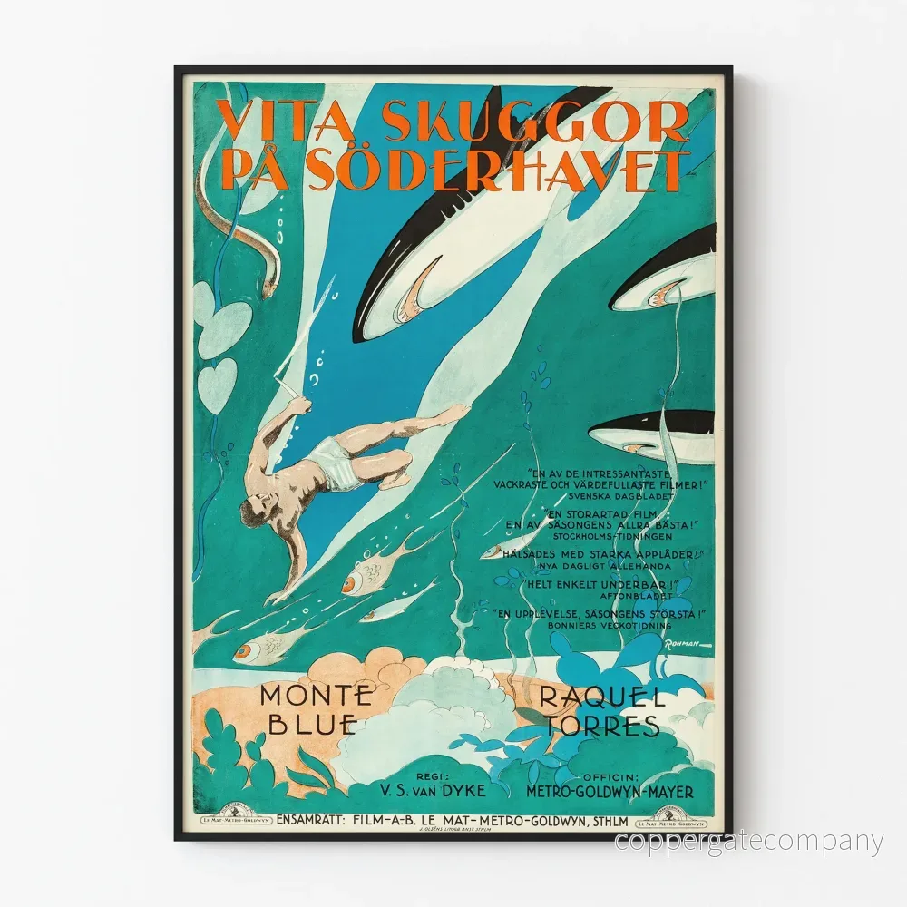 Vintageposter White Shadows in the South Seas - Marint väggdekoration