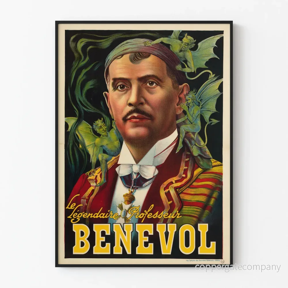 Vintageposter Le Légendaire Professeur Benevol dekorativ