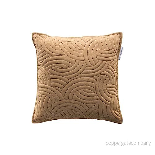 douceur d'intérieur, Kuddfodral (40 x 40 cm) Solange Chamois, enfärgad sammet 3574386447881