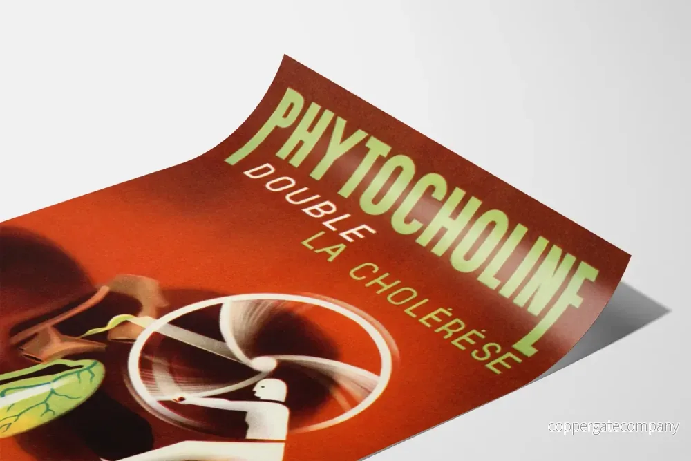 Vintageposter Phytocholine Double La Cholérèse - Retro hälsoväggdekoration - Bild 3