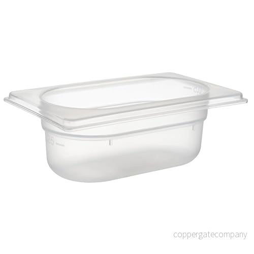 APS 82150 GN behållare 1/9, 17,6 x 10,8 cm, 65 mm djup, 0,6 liter, skalning, polypropen 4004133821507