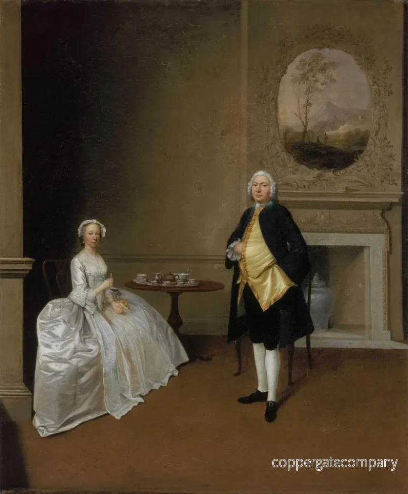 Målning M. och fru Hill - Arthur Devis | Konsttryck - Bild 2