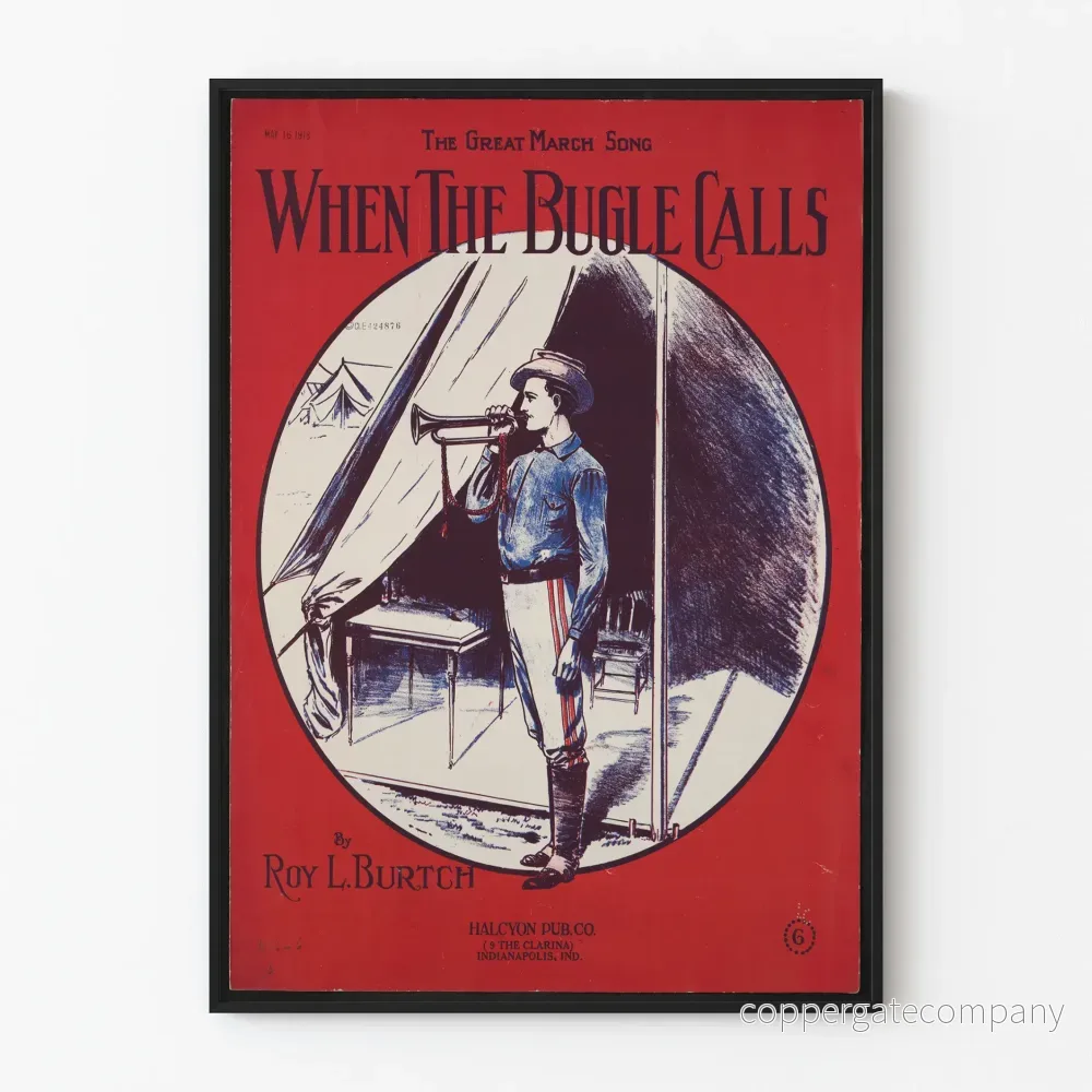 Retro poster When The Bugle Calls - Vintage militär väggdekoration