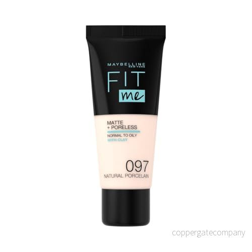 MAYBELLINE MakeUp Fit Me Foundation matta, 097 naturligt porslin, 30 ml 3600531549374