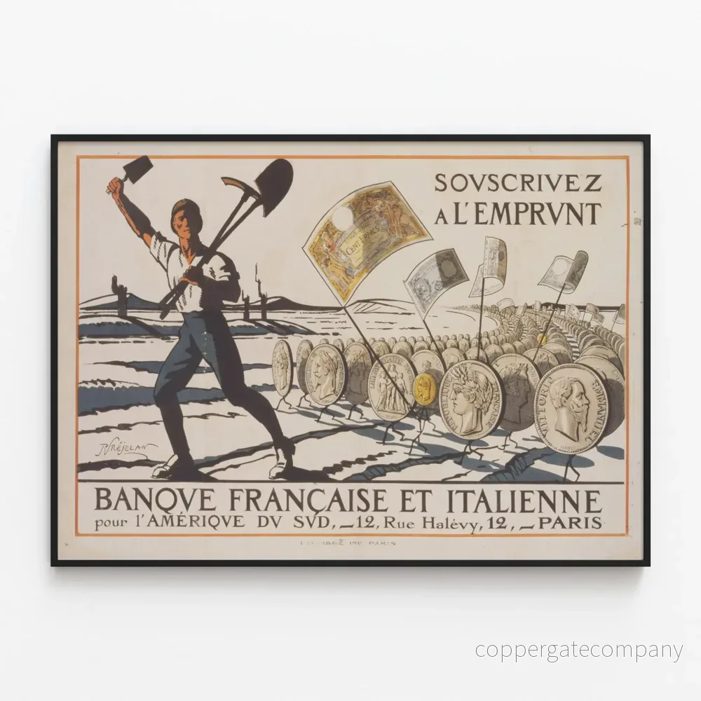 Vintageposter: Prenumerera på den franska och italienska bankens lån