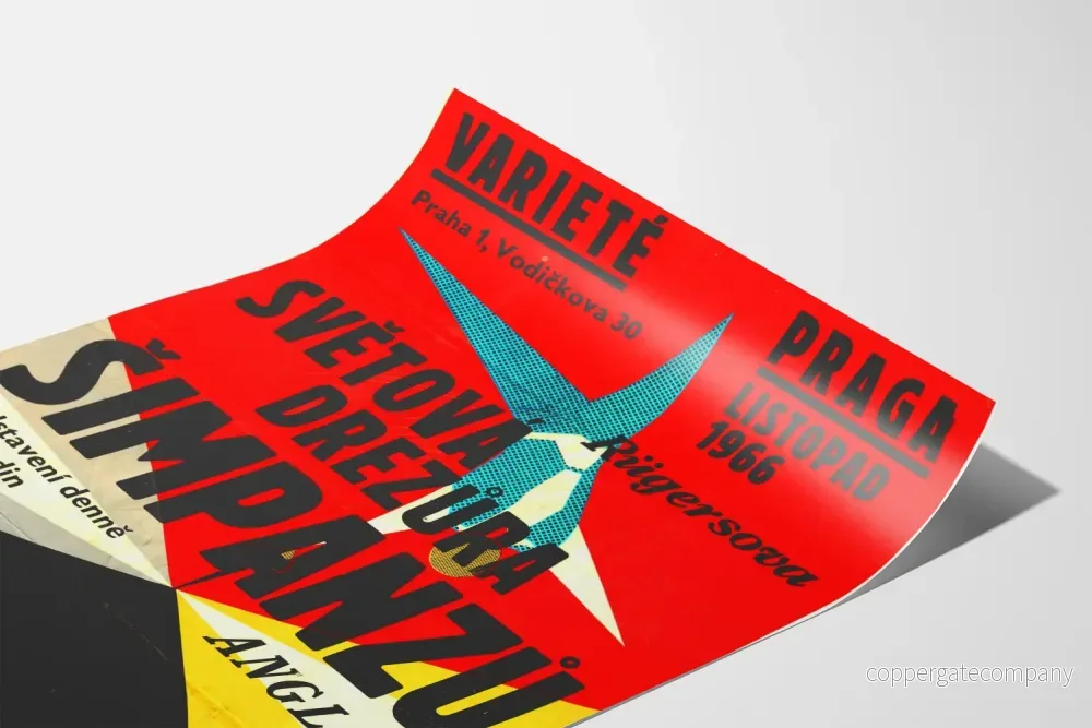 Vintageposter Varieté Praga 1966 - Demonstration av schimpanser - Bild 3