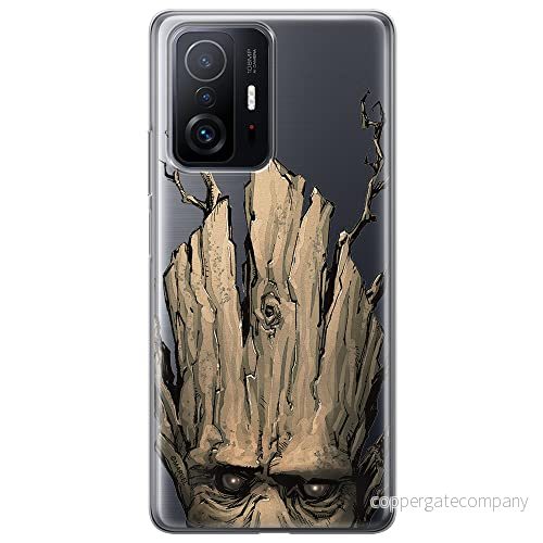 ERT GROUP mobiltelefonfodral för Xiaomi 11T 5G / PRO originalt och officiellt licensierat Marvel mönster Groot 002 optimalt anpassad till formen på mobiltelefonen, gedeeltelijk transparant 5904805554339