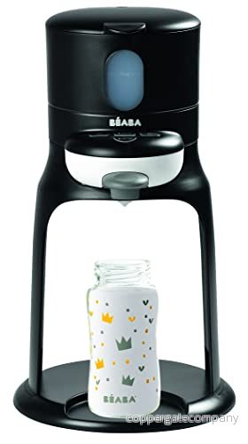 BÉABA, värmare för nappflaskor/barnmatsburkar, vattendispenser med exakt temperatur, omedelbar, snabb, vattenbadsfunktion, 2 temperaturer, avtagbar flaskvärmare, Bib'Expresso, Svart 3384349128654