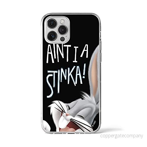 ERT GROUP mobiltelefonfodral för Apple Iphone 12 PRO MAX originalt och officiellt licensierat Looney Tunes mönster Bugs 003 Vit anpassad till formen på mobiltelefonen, fodral tillverkad av TPU plast 5903932002782